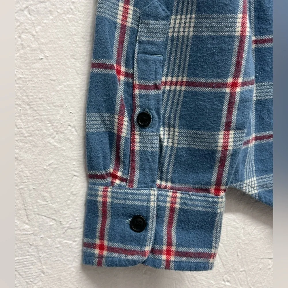 LUCKY Brand - Men's Button-Down Humboldt Woven Long Sleeve Flannel Shirt - Blue